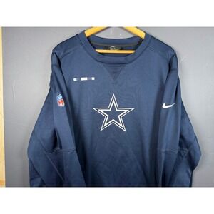 Nike Dallas Cowboys NFL Onfield Dri-FIT Sweatshirt Mens XL Navy Blue Pullover